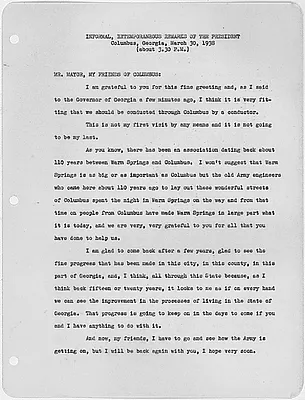 Informal Extemporaneous Remarks of the President in Columbus, Georgia