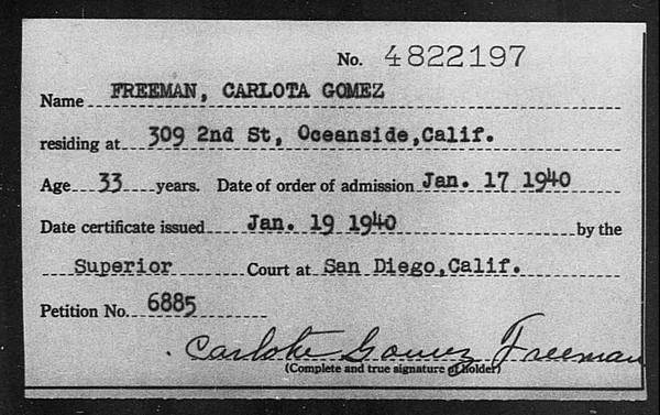 Freeman, Carlota Gomez - 1940