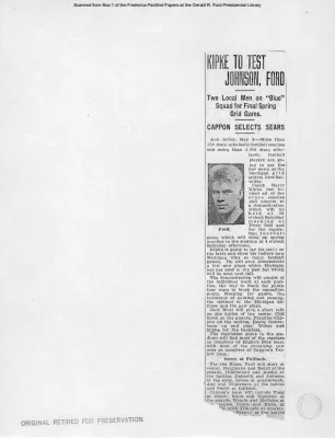 Newspaper Clippings: University of Michigan Athletics