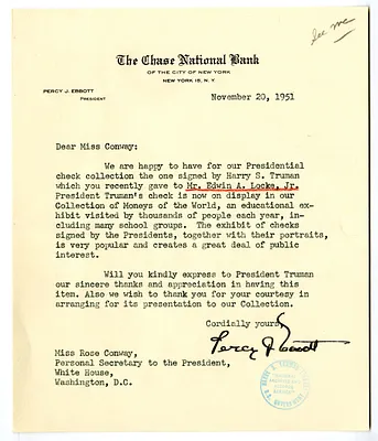 Letter from Percy Ebbott to Rose Conway