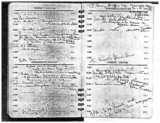 Lyndon Johnson's 1949 Desk Diary, beginning 7/26/1949