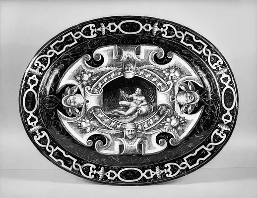 Oval Dish with River God and the Wedding Feast of Psyche