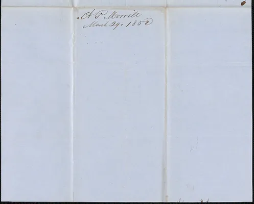 Anson P. Morrill to Samuel Warner, 29 March 1852