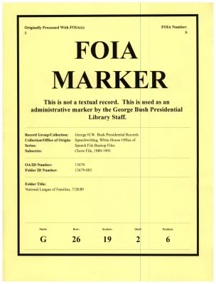 National League of Families 7/28/89 [OA 6266]