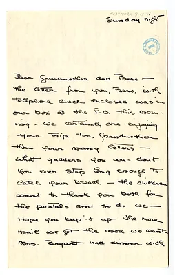 Letter from Christine Wallace to Bess W. Truman