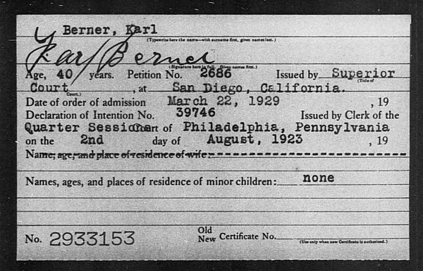 Berner, Karl - 1929
