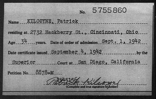 Kilcoyne, Patrick - 1942