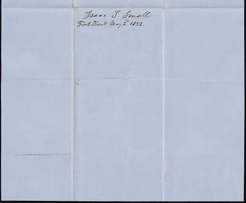 Isaac S. Small to Samuel Warner, 3 May 1852