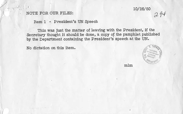 Memorandum of Conversation with Secretary of State Dean Acheson and President Harry S. Truman