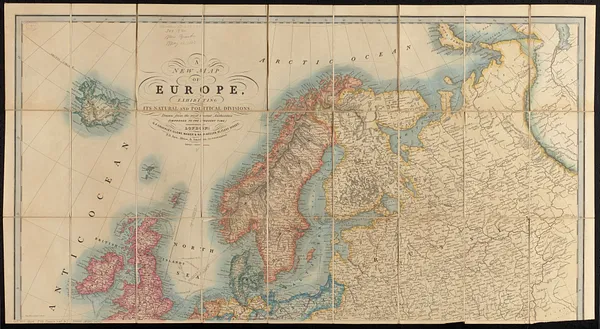 A new map of Europe, exhibiting its natural and political divisions