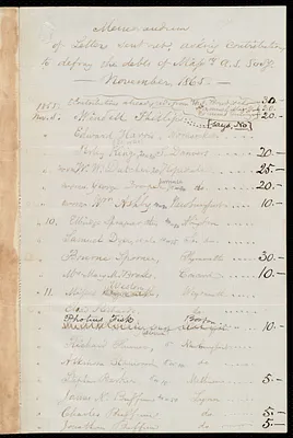 Memorandum from Samuel May, November 1865