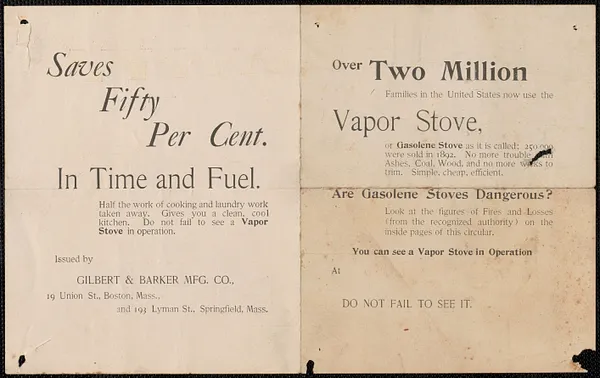 Gilbert & Barker Mfg. Co. vapor stove