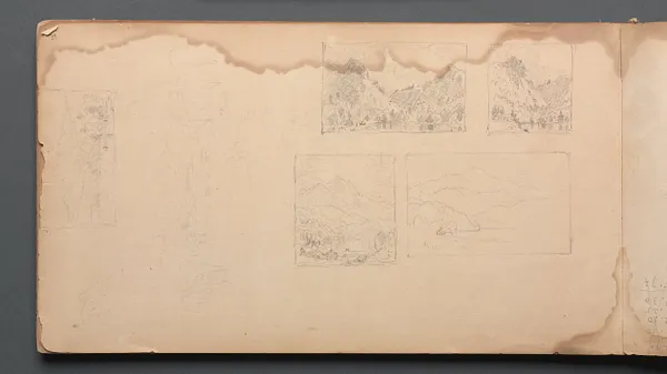 Sketchbook, page 39: Maine Landscape Vignittes