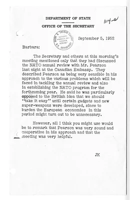 Memorandum from Jeffrey Kitchen to Barbara Evans