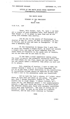 Remarks of the President at Beach Park [Ford Speech or Statement]