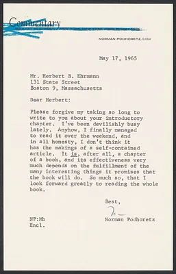 Herbert Brutus Ehrmann Papers, 1906-1970. Sacco-Vanzetti. Pathology outline, letters conerning publication, 1965, 1966. Box 4, Folder 14, Harvard Law School Library, Historical & Special Collections