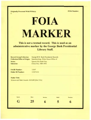 Science and Math Awards 10/24/89 [OA 3536]