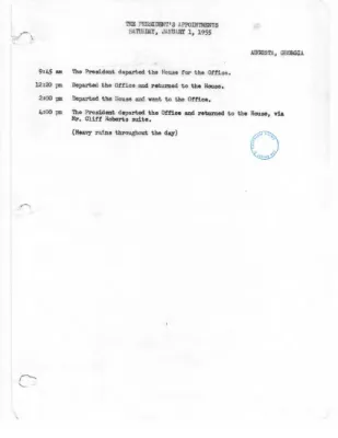 The President's Daily Appointments for January-June 1955