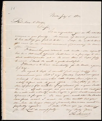 Letter from Charles Stoddard, Boston, to Amos Augustus Phelps, July 5. 1832