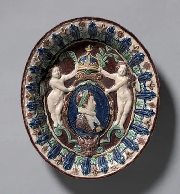 Oval Dish Commemorating the Ascent of the Young Louis XIII to the Throne of France