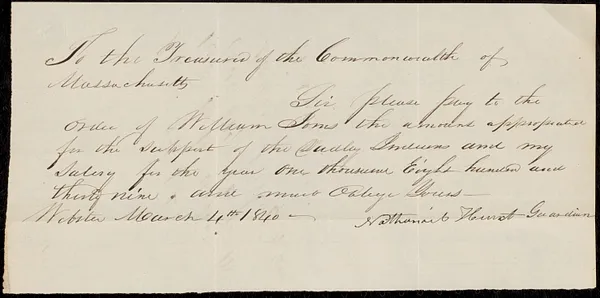 Accounts of Guardians of the Dudley Indians 1839