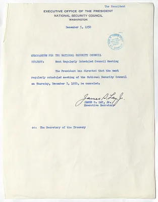 Memorandum from James S. Lay, Jr. to the National Security Council