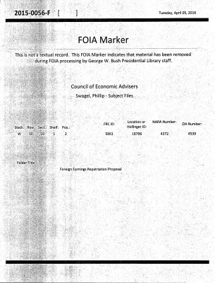 Foreign Earnings Repatriation Proposal