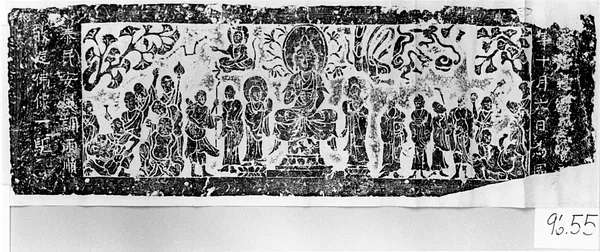 Buddha flanked by lohans, various poses.