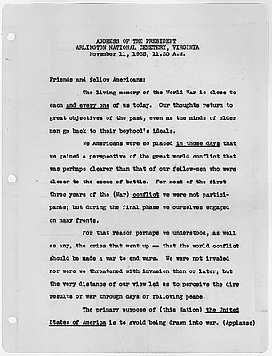 Address At Arlington National Cemetery, Virginia