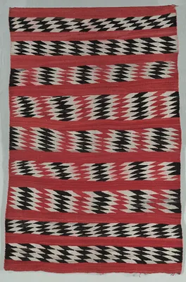 Rug Banded with "diamond stripes"