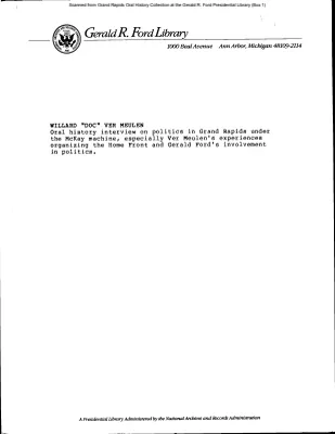 Ver Meulen, Willard B. - Interview, 1/26/80