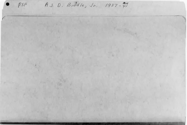 Biddle, Anthony J. Drexel, 1937-May 1941