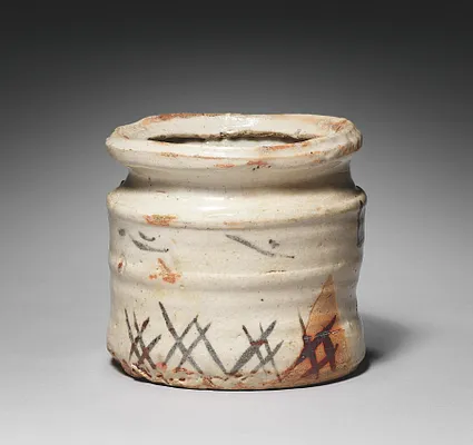 Water Container (Mizusashi) with Riverscape