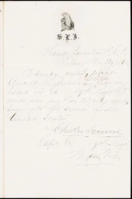Civil War enlistment paper