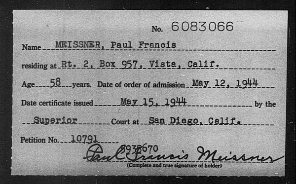 Meissner, Paul Francis - 1944