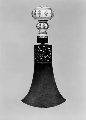 Chopping Tool with Red and Black Decoration