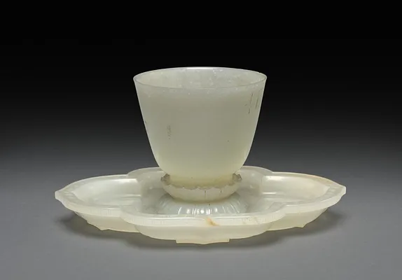Lotus-shaped Dish and Cup