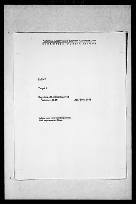 Registers of Letters Received, Volume 4 (145), Apr.-Dec. 1868
