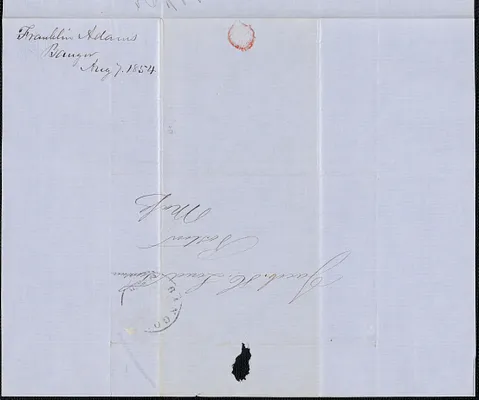 Franklin Adams to J. H. Loud Treasurer, 7 August 1854