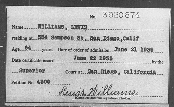 Williams, Lewis - 1935