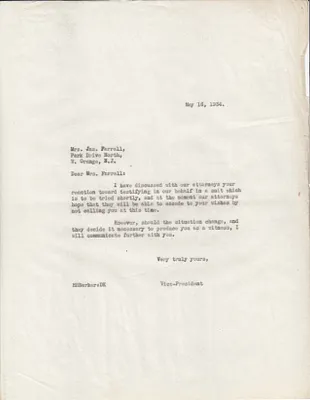 Letters Sent to Jas. Farrell, May 16, 1934