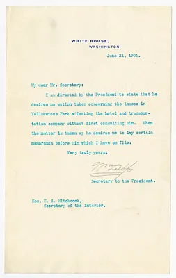 Letter from William Loeb to E. A. Hitchcock