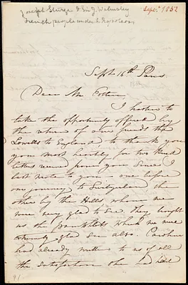 Letter from Maria Weston Chapman, Paris, [France], to John Bishop Estlin, Sept. 16th, [1852]