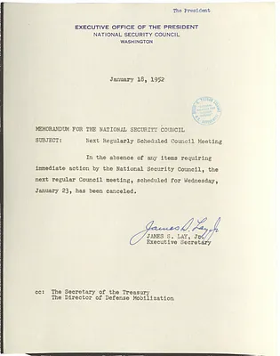 Memorandum from James S. Lay, Jr. to the National Security Council
