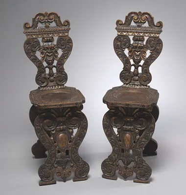 Pair of Chairs, Sgabello type