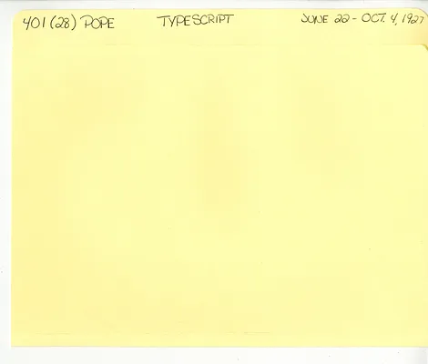 401 (28) Pope Typescript - June 22 - Oct. 4, 1927
