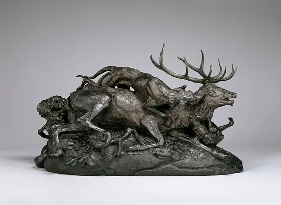 Stag Brought Down by Scottish Hounds (Lucas model)