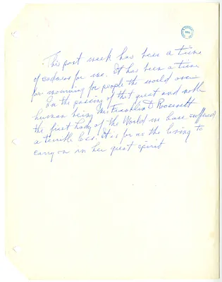 Longhand Note of Former President Harry S. Truman