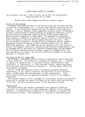 Eight Annual Report to Congress  - United States-Japan Cooperative Medical Science Program