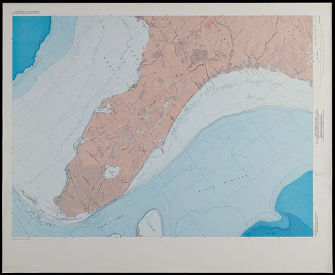 Map showing relation of land and submarine topography, Nova Scotia to Florida